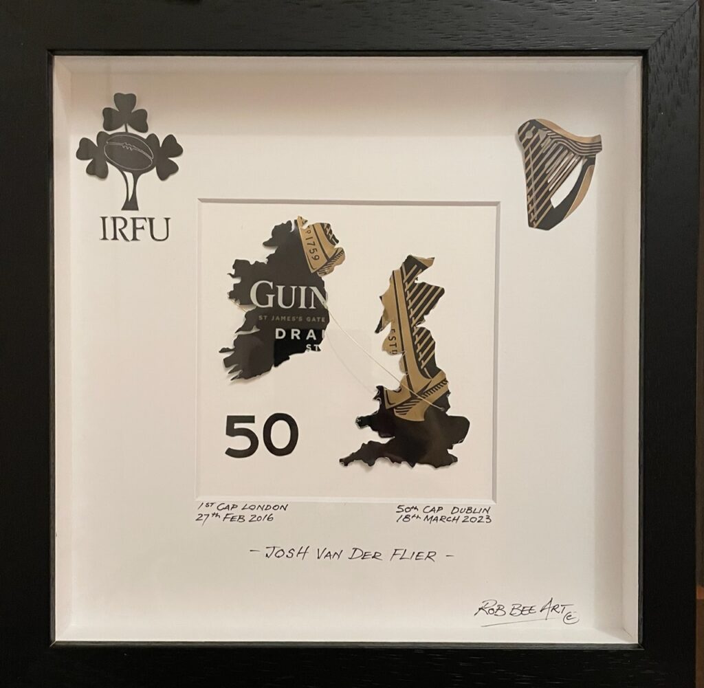 Handmade rugby artwork